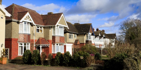 Row of traditional detached houses